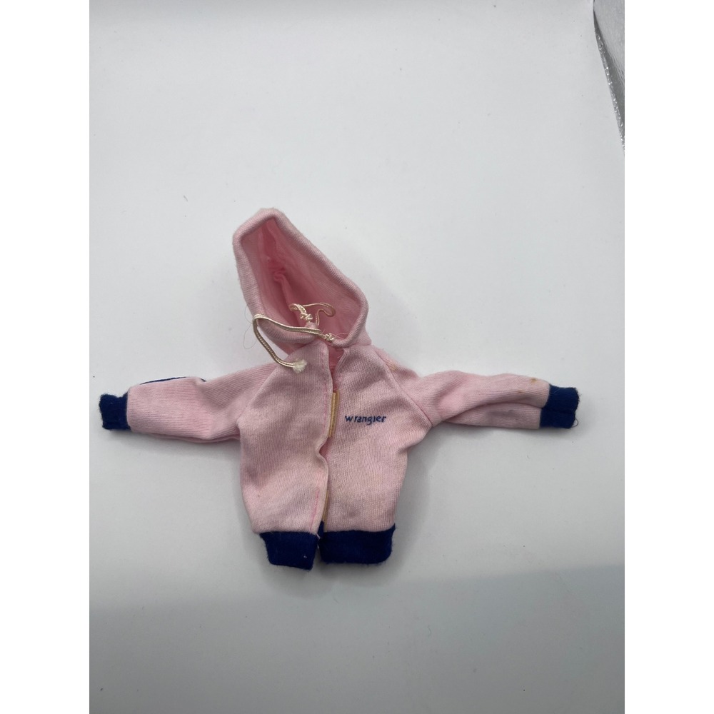 Vintage ERTL Wrangler Brand Pink Hoodie‎ For Fashion Dolls Fits Barbie 1970s EUC